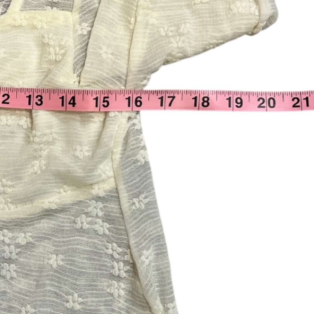 Cider Sheer Lace Tie-Front XLarge Longsleeve Top Bell Sleeves - Picture 8 of 9